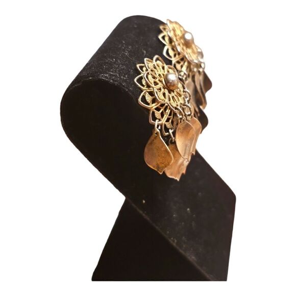 Vintage Boho Leaf Tassel Dreamcatcher Earrings - Picture 6 of 9